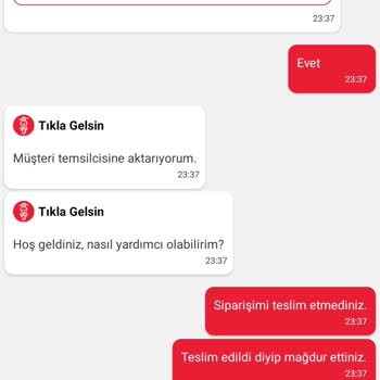 Tıkla Gelsin Parayı Çekip Sipariş Teslim Etmiyor.