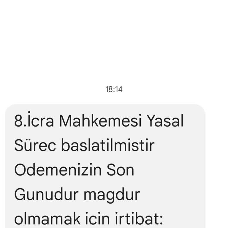 0216 206 05 63 Bilinmeyen Numaralar 02162060563 Gelen Anlamsız İcra Takip Mesajı