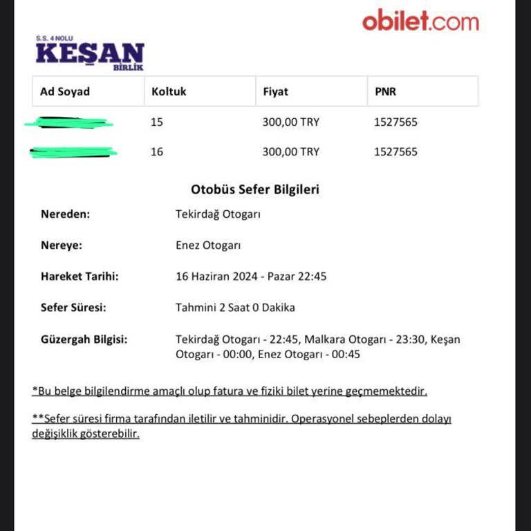 Keşan Birlik Otogara Uğramadan Biletimiz Olmasına Rağmen Almadan Gitti