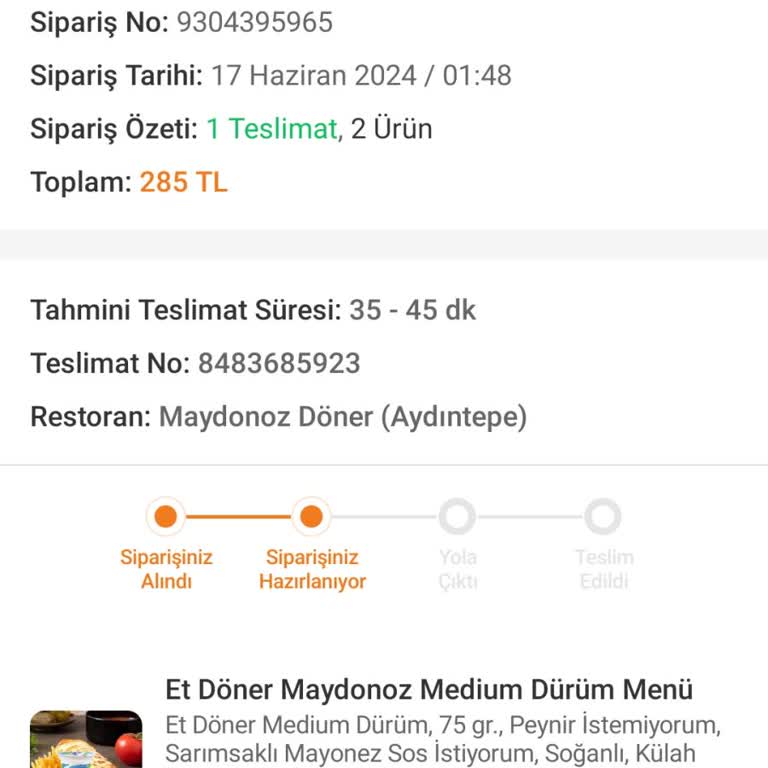 Trendyol Yemek Gece Siparişimde Yaşadığım Teslimat Sorunu Ve Destek Hattı Deneyimi