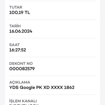 Akbank YDS Google PK Xd İzinsiz. Para. Çekme