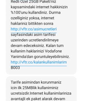 Vodafone Red İnternet Aşım Kapalı Olmasına Rağmen Ek Paket Alıyor