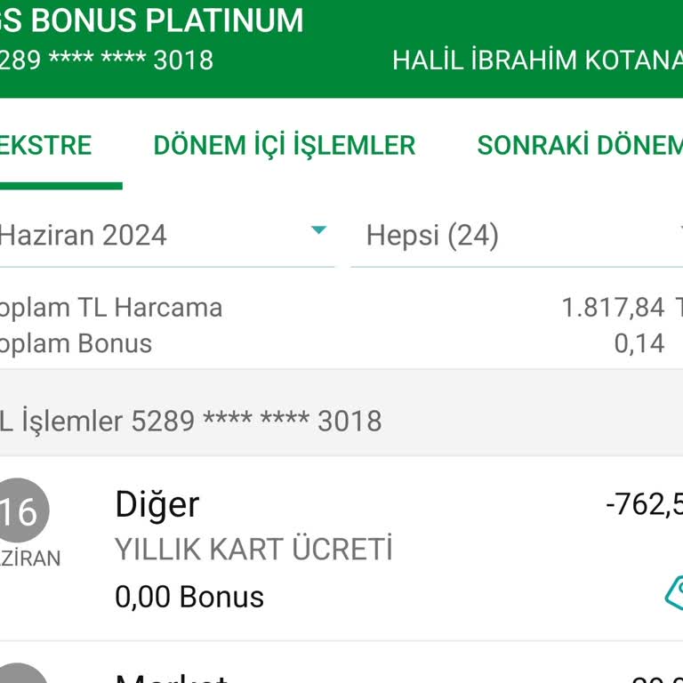 Garanti BBVA Kart Limit 1K Aidat Ücreti 750 TL?