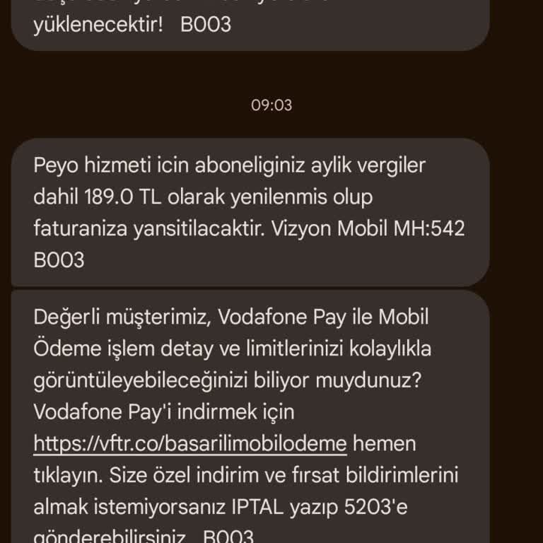Vodafone Pay İptalini İstiyorum Bilgim Dışında Harcama Yapılmış