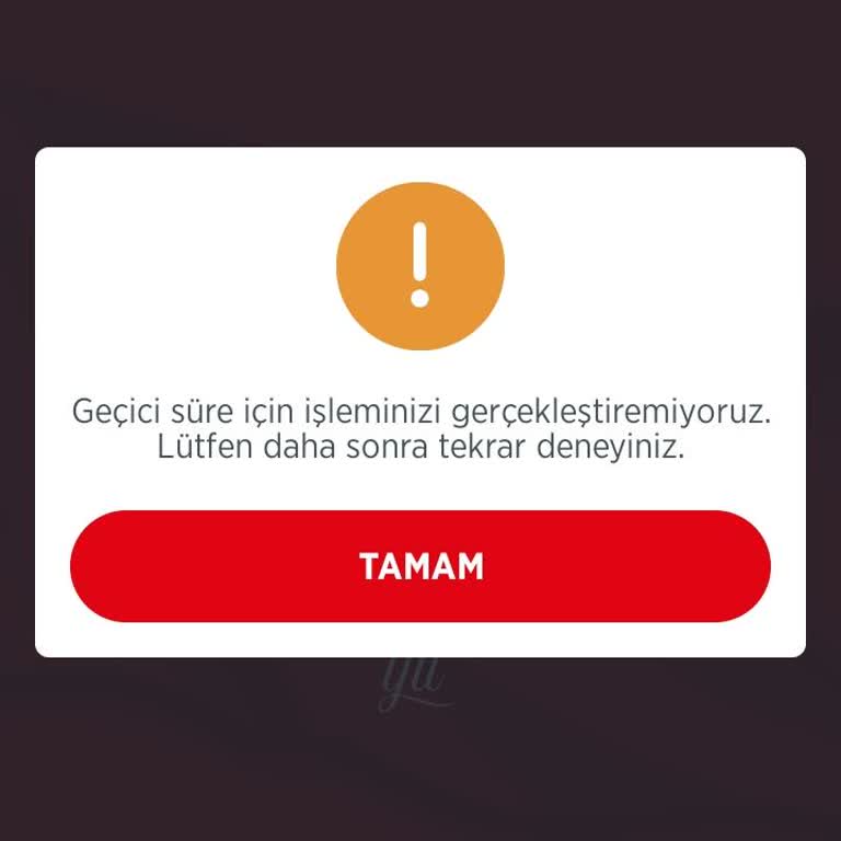 Ziraat Mobil - Şu Anda İşleminizi Gerçekleştiremiyoruz Hatası