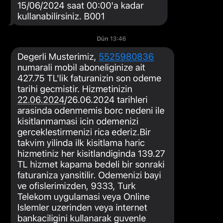 Türk Telekom Fazla Fatura Şikayeti
