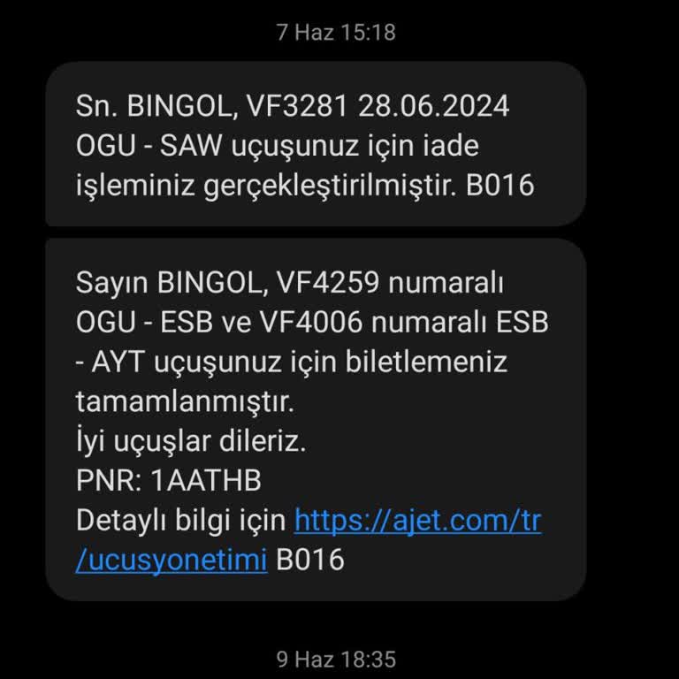 Ajet Açık Bilet Fahiş Fiyatlar