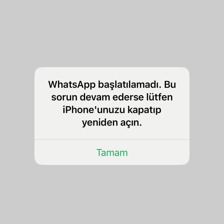 Apple WhatsApp Başlatılma Sorunu İphone