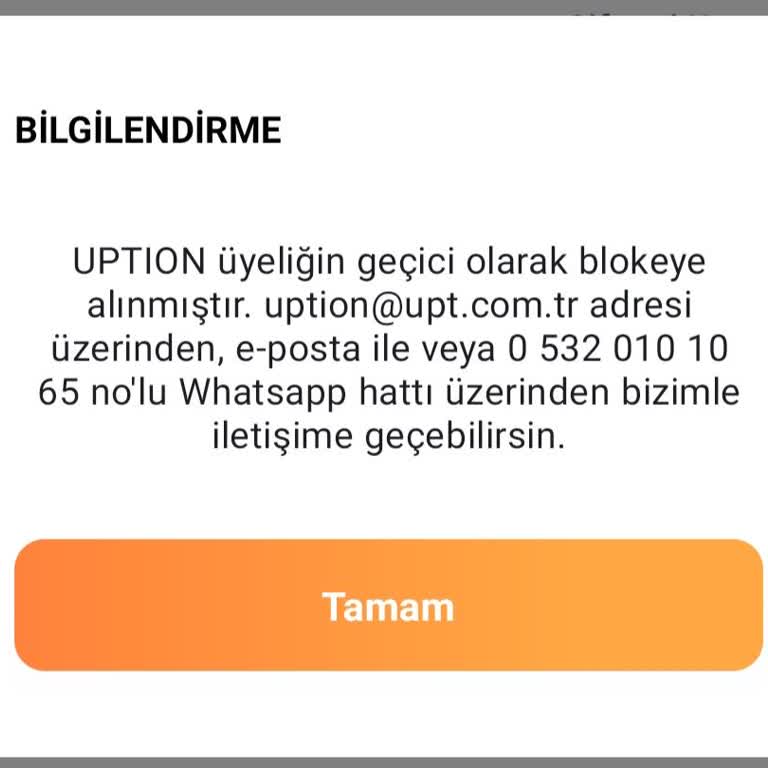 Uption Hesabı Bloke Konulmuş