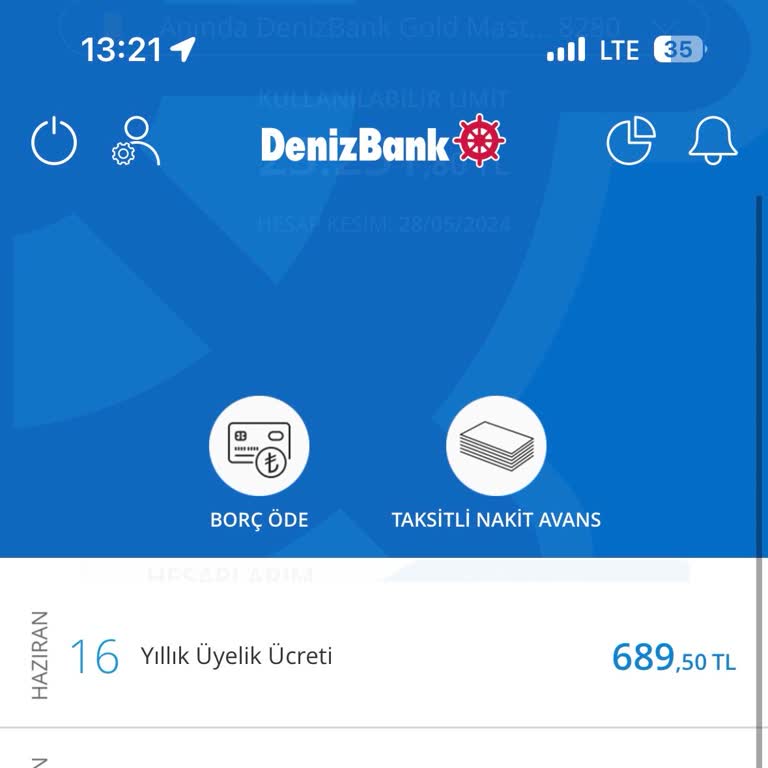 Denizbank Yıllık Kredi Kartı Aidatı