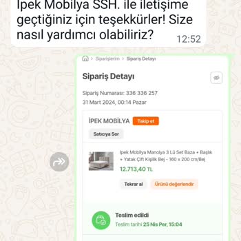 İpek Mobilya'dan Alınan Ürünlerde Kalite Sorunu Ve Yetersiz Müşteri Hizmeti