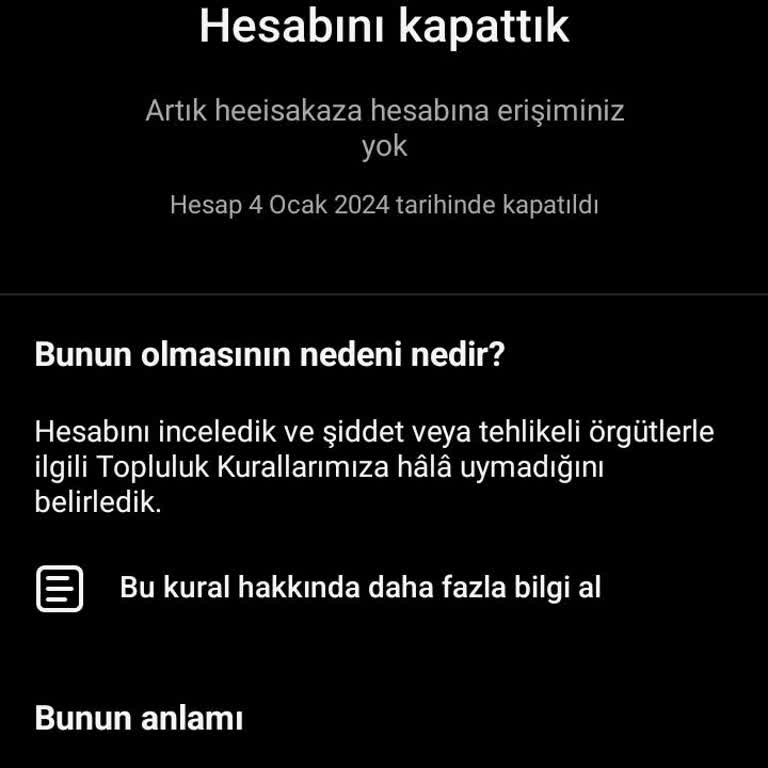 Instagram Yanlış Atılan Ban...