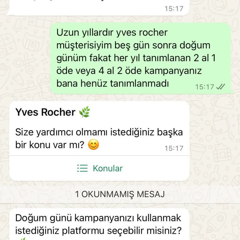 Yves Rocher Doğum Günü Kampanyası Tanımlanmadı