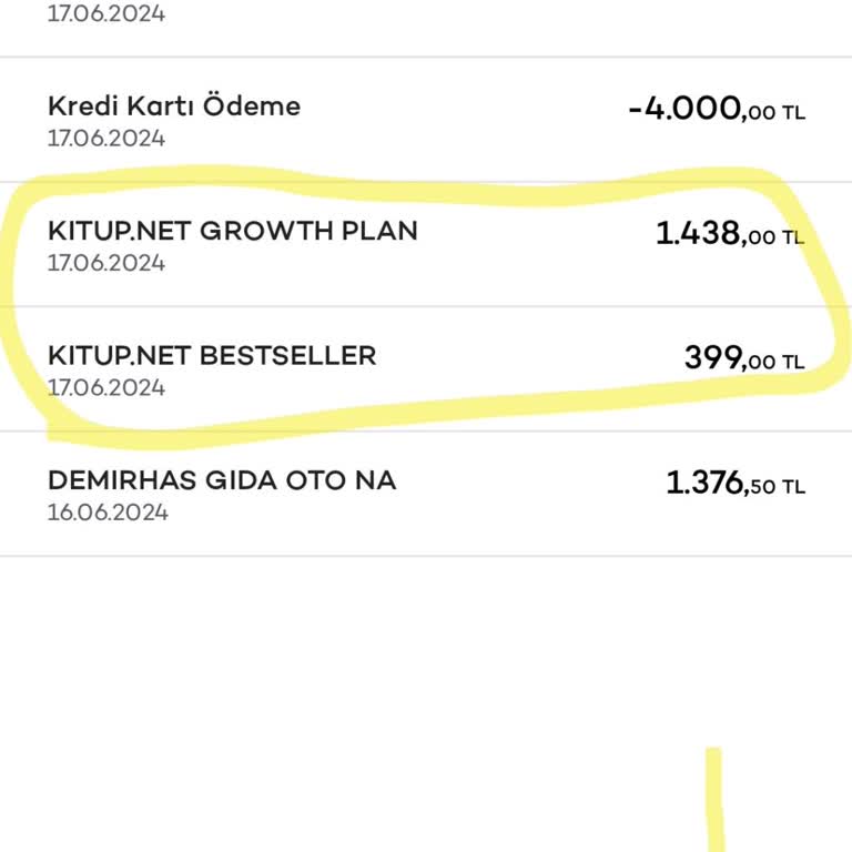 Kitup Uygulaması Kartımdan Para Çekmiş