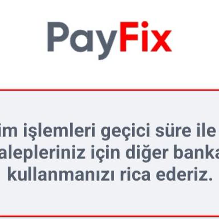 Payfix Para Çekilmiyor. Hata Veriyor