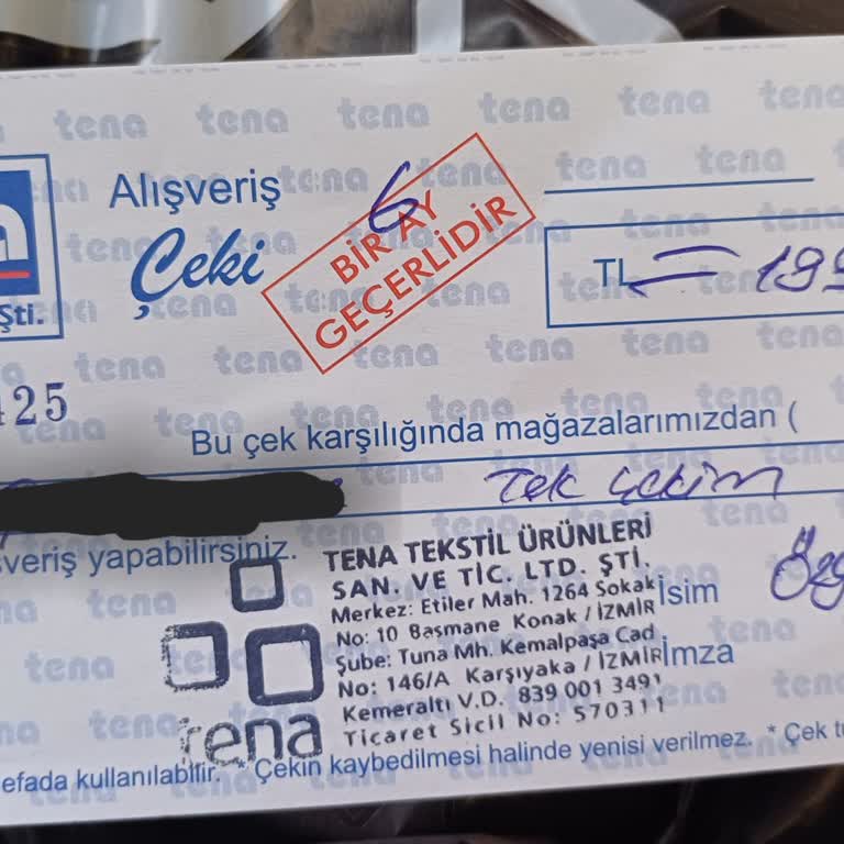 Tena Tekstil Tena Karşıyaka Çarşı Mağazası Değişim Yapmadı