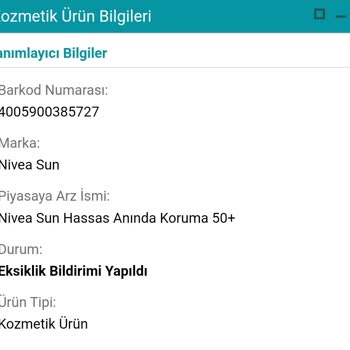 Nivea 50+ Güneş Kremi Sahte Ürün Satışı