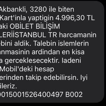 Obilet Firmasının Kesintisiz İade Dediği Durum