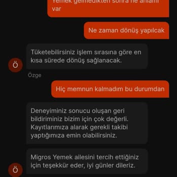Migros Yemek Yanlış Ürün Gönderdi Ve Yardımcı Olunmadı