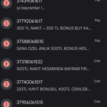 Vodafone +37 Den Gelen Mesajlar