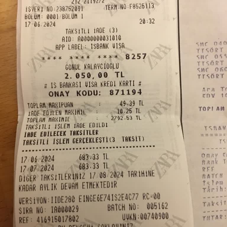 Zara Aynı Gün Ürün İadesi İle İptal Talebi