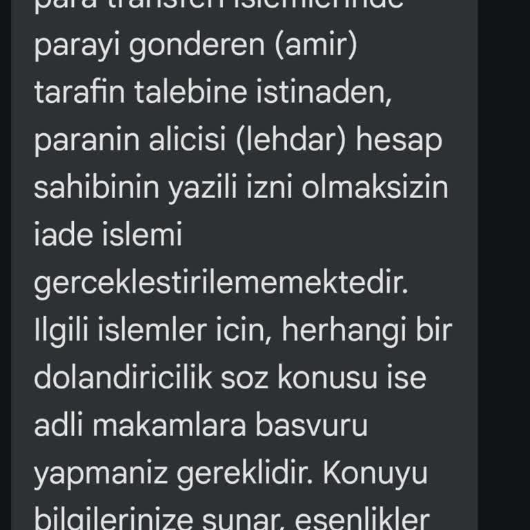 Ziraat Bankası'ndan İade Talebinde Yaşanan Sorun