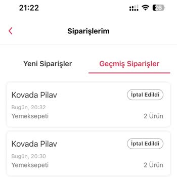 Yemeksepeti Online Ödeme Ve 1 Saat Sonra Sipariş İptali