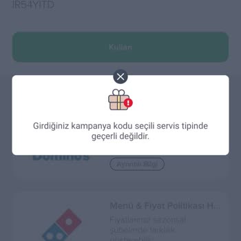 dahadaha.com Dahadaha Uygulamasındaki Domino's 1+1 Euro Cup Menü Yok Deniliyor