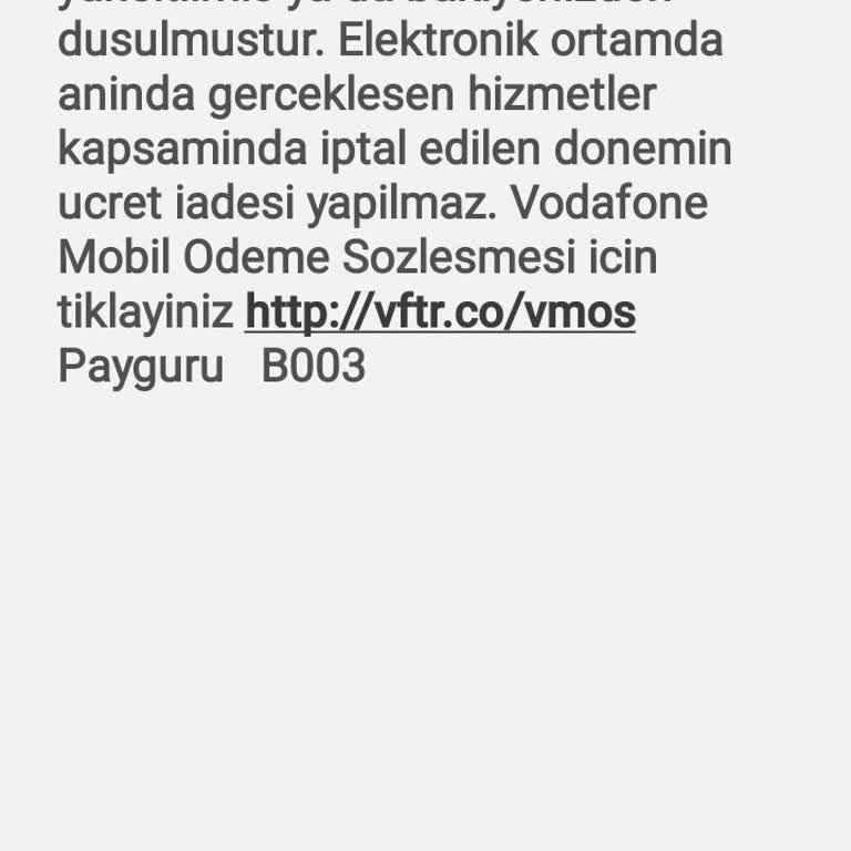 Vodafone Pay Vodafone Portutel Aboneliği İptali