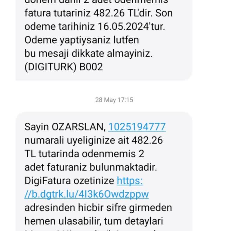 Digiturk Haksız Kazanç Ve Fayda Sağlamaksızın Ücret Talep Etme Şikayet