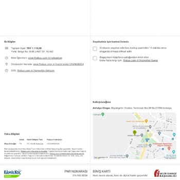 Kamil Koç Antalya-Mersin Yolculuğunda Koltuk Numarası Karışıklığı