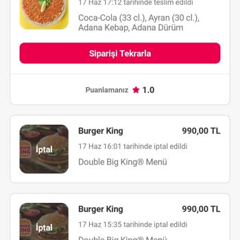 Yemeksepeti Sitesi Üzerinden Vermediğim Siparişler Ve Para İadesi