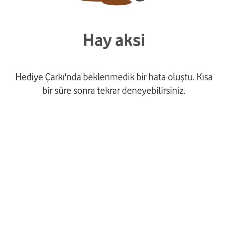 Vodafone Hediye Çarkı Vermedi