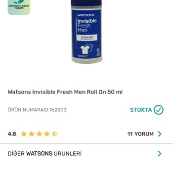 Watsons Mağazada İndirim Uygulanmamış