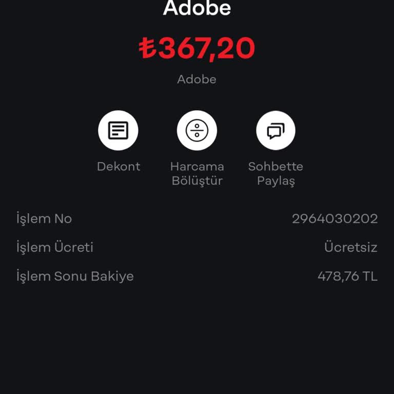 Adobe Kartımdan Durduk Yere Para Çekti