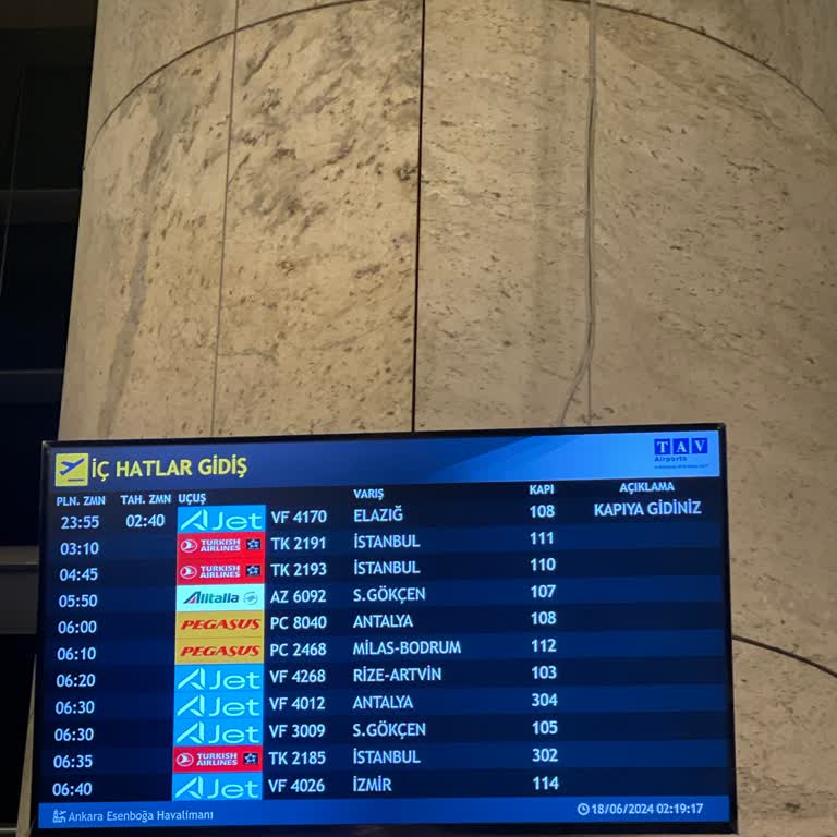 AJet (Anadolu Jet) Elazığ Uçağı Rötar