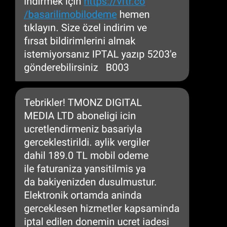 Vodafone Onaysız Cepte Fun Üyelik
