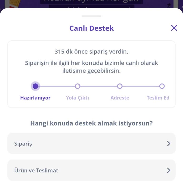Getir Büyük 6 Saat Beklediğim Sipariş