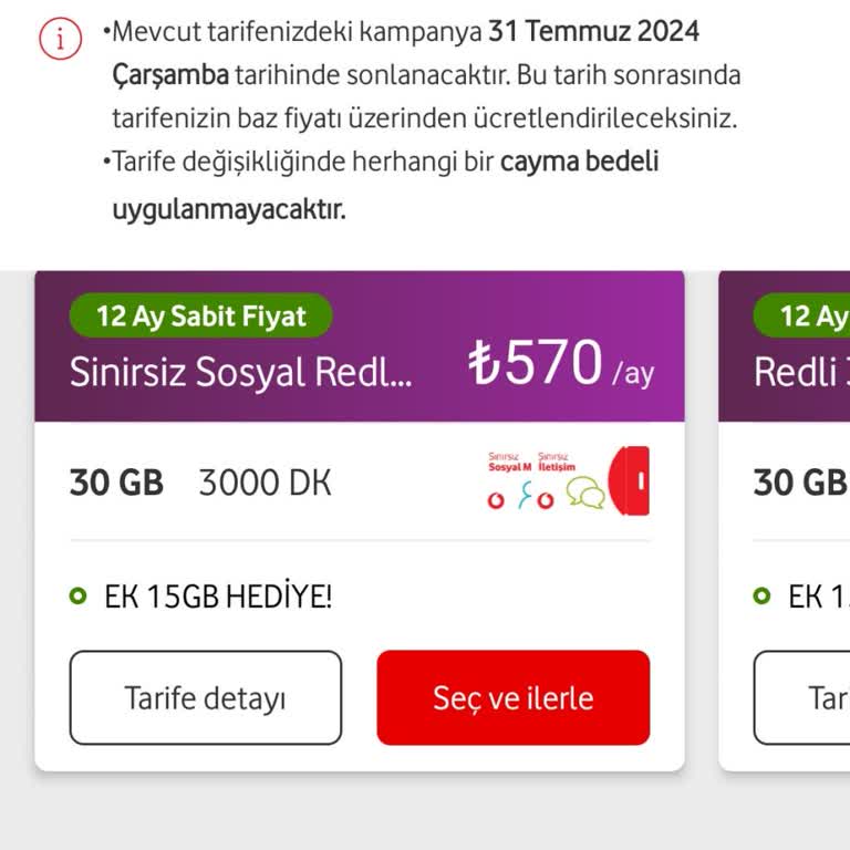 Vodafone Tarife Ücreti Pahalılığı