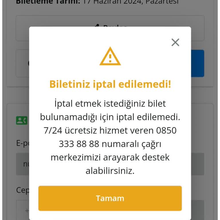 Bafra Seyahat Bilet İptali Sorunu Ve Hatalı İşlem