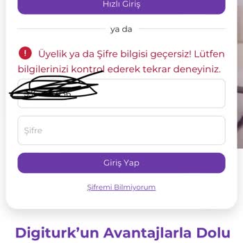 Digiturk Online İşlemlere Giriş Yapamamak