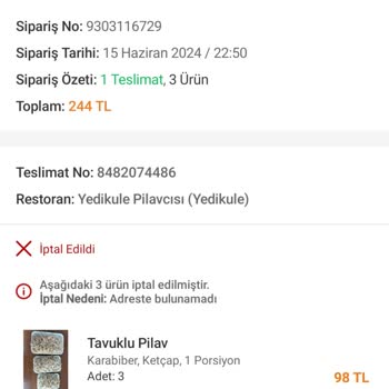 Trendyol GO'nun Getirmeyip Ücret İadesi De Yapmadığı Yemek Siparişi