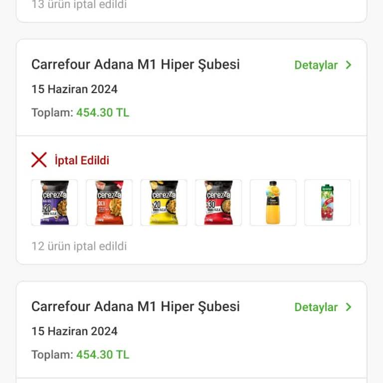 Carrefour SA Online Sipariş İptal Sorunları