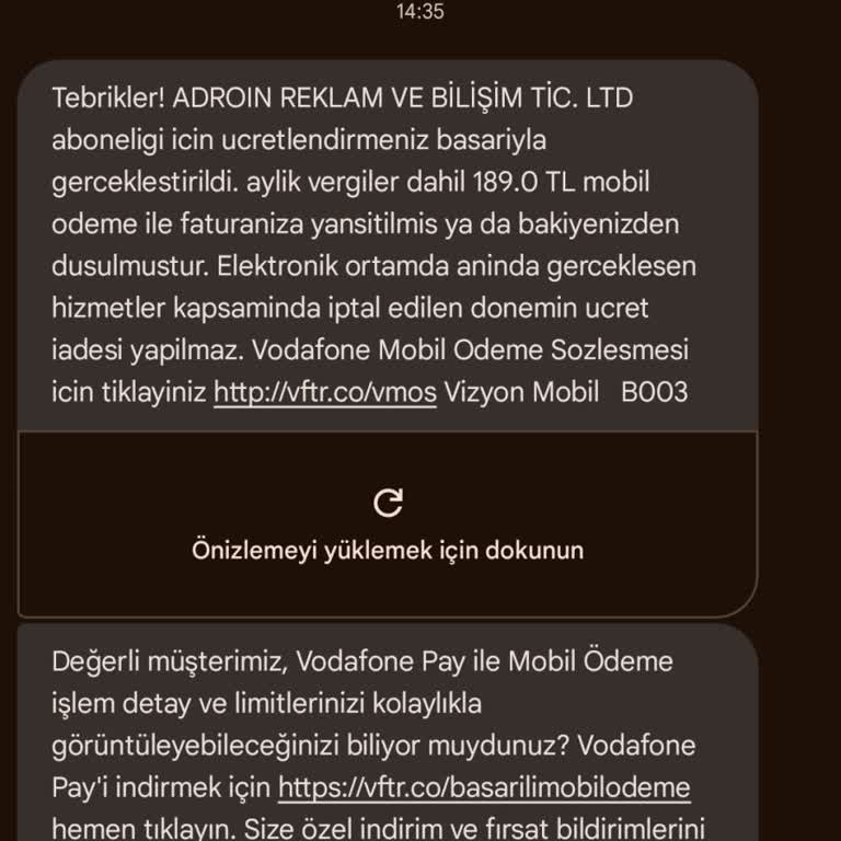 Vodafone Bilgim Dışı Yapılan Abonelik