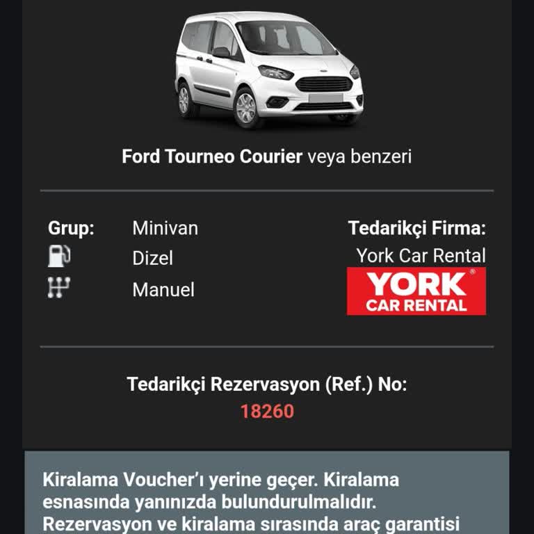 York Car Rental Parasını Ödeyip Kiraladığımız Araç Bize Verilmedi