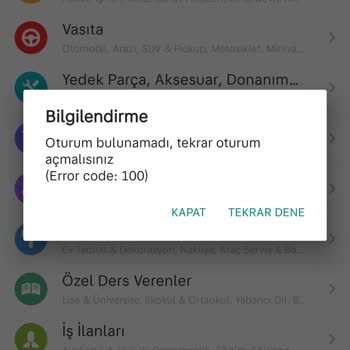 Sahibinden Error Code 100