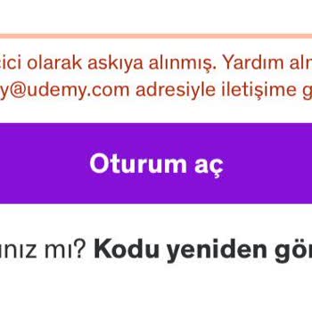 Udemy Hesap Askıya Alındı
