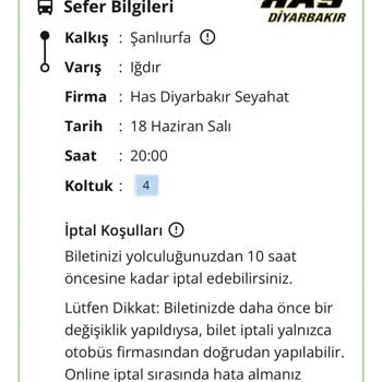 En Uygun Has Diyarbakır İptal Ettikleri Bilet Ücretini İade Etmemesi