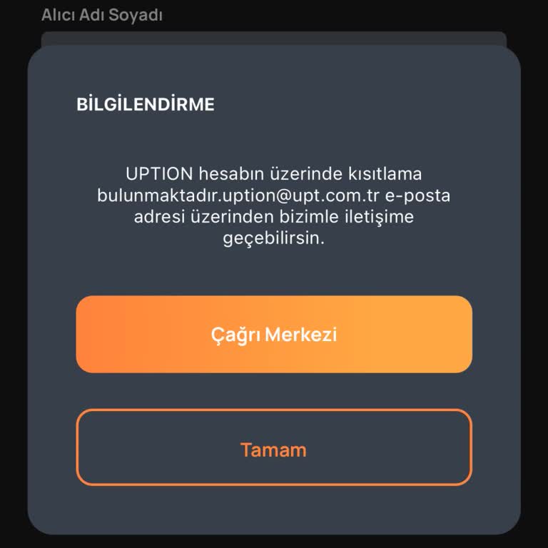 UPTION Hesabınız Kısıtlanmıştır İbaresi Yazıyor Paramı Çekemiyorum