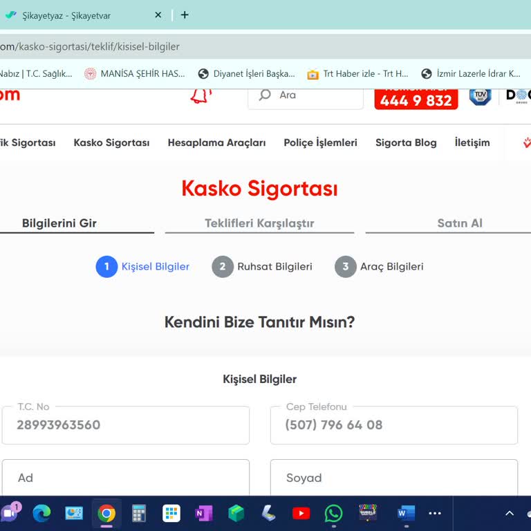 sigortaladım.com Kişisel Bilgilerimin Silinmesi